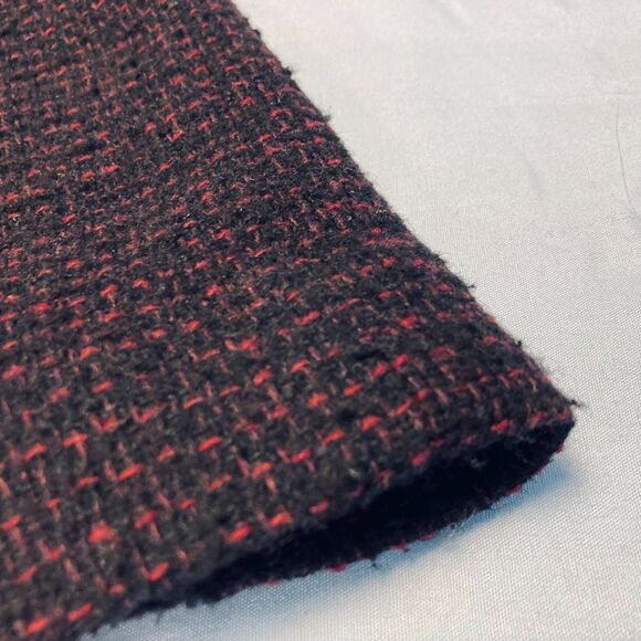 LOFT Lined Wool Blend Skirt Size 4 Black Red Tweed Dark Academia Classic Preppy - Picture 3 of 10